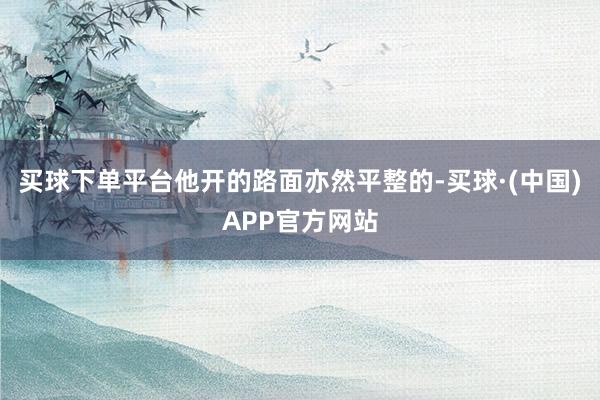 买球下单平台他开的路面亦然平整的-买球·(中国)APP官方网站