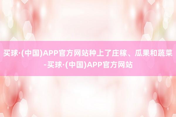 买球·(中国)APP官方网站种上了庄稼、瓜果和蔬菜-买球·(中国)APP官方网站