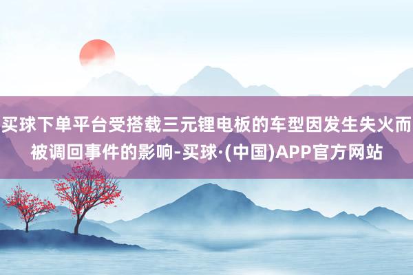 买球下单平台受搭载三元锂电板的车型因发生失火而被调回事件的影响-买球·(中国)APP官方网站