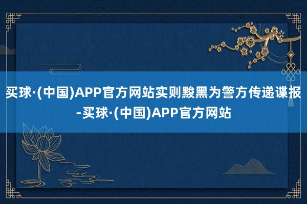 买球·(中国)APP官方网站实则黢黑为警方传递谍报-买球·(中国)APP官方网站