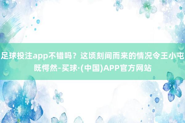 足球投注app不错吗？这顷刻间而来的情况令王小屯既愕然-买球·(中国)APP官方网站