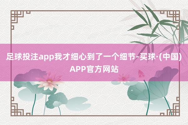 足球投注app我才细心到了一个细节-买球·(中国)APP官方网站