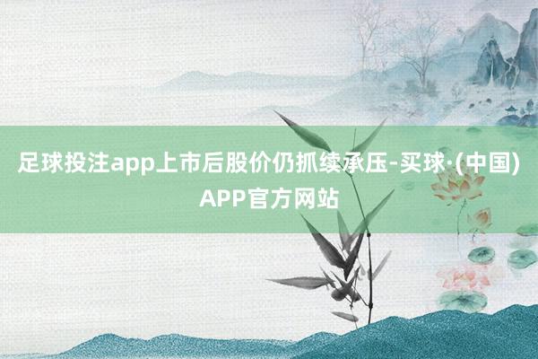 足球投注app上市后股价仍抓续承压-买球·(中国)APP官方网站