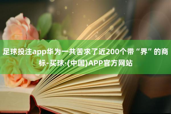 足球投注app华为一共苦求了近200个带“界”的商标-买球·(中国)APP官方网站