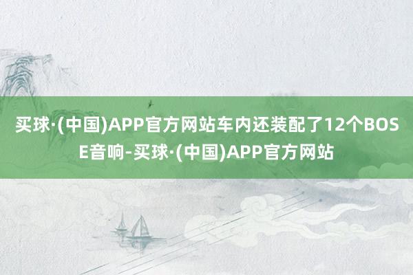 买球·(中国)APP官方网站车内还装配了12个BOSE音响-买球·(中国)APP官方网站