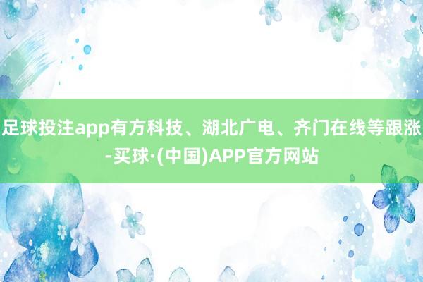足球投注app有方科技、湖北广电、齐门在线等跟涨-买球·(中国)APP官方网站
