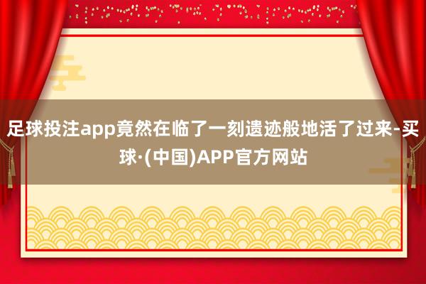足球投注app竟然在临了一刻遗迹般地活了过来-买球·(中国)APP官方网站