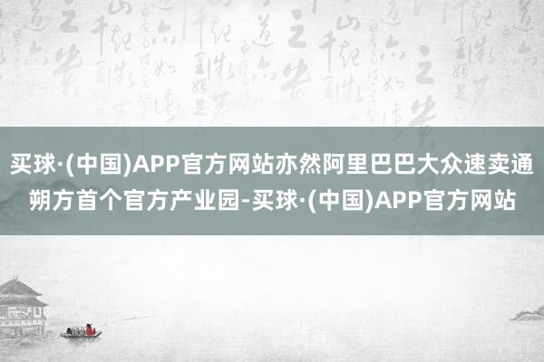 买球·(中国)APP官方网站亦然阿里巴巴大众速卖通朔方首个官方产业园-买球·(中国)APP官方网站