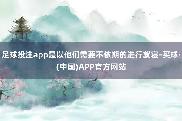 足球投注app是以他们需要不依期的进行就寝-买球·(中国)APP官方网站