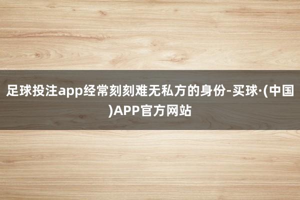 足球投注app经常刻刻难无私方的身份-买球·(中国)APP官方网站