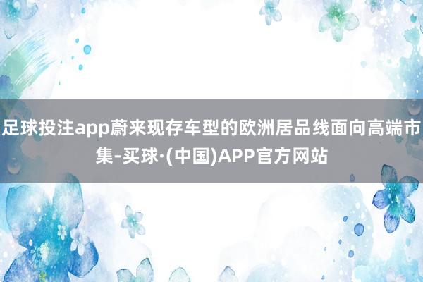 足球投注app蔚来现存车型的欧洲居品线面向高端市集-买球·(中国)APP官方网站