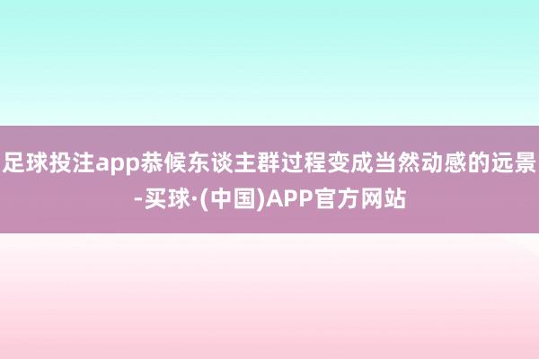 足球投注app恭候东谈主群过程变成当然动感的远景-买球·(中国)APP官方网站