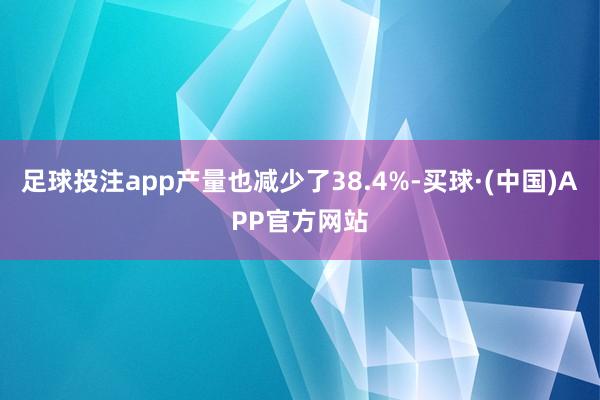 足球投注app产量也减少了38.4%-买球·(中国)APP官方网站