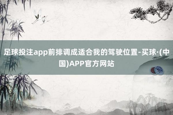 足球投注app前排调成适合我的驾驶位置-买球·(中国)APP官方网站