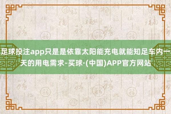 足球投注app只是是依靠太阳能充电就能知足车内一天的用电需求-买球·(中国)APP官方网站