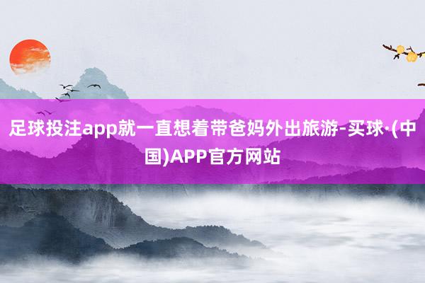 足球投注app就一直想着带爸妈外出旅游-买球·(中国)APP官方网站