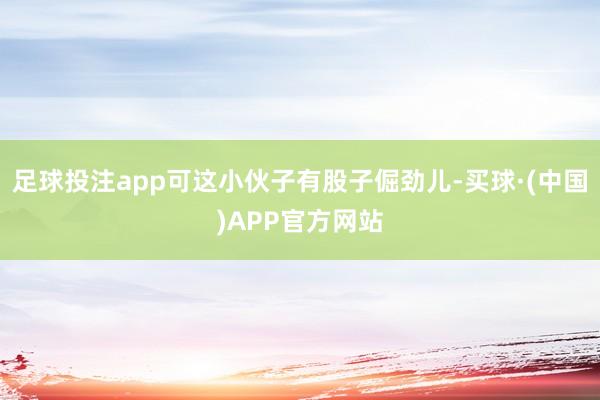 足球投注app可这小伙子有股子倔劲儿-买球·(中国)APP官方网站
