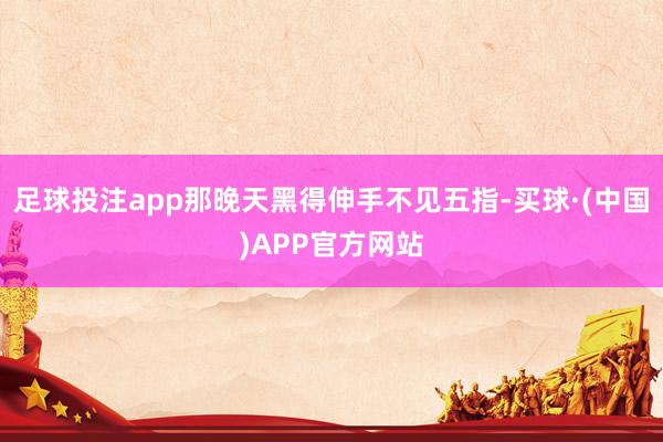 足球投注app那晚天黑得伸手不见五指-买球·(中国)APP官方网站