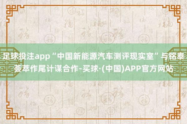 足球投注app“中国新能源汽车测评现实室”与铭泰荟萃作尾计谋合作-买球·(中国)APP官方网站