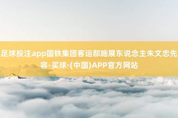 足球投注app国铁集团客运部施展东说念主朱文忠先容-买球·(中国)APP官方网站