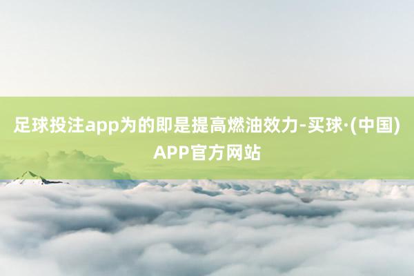 足球投注app为的即是提高燃油效力-买球·(中国)APP官方网站