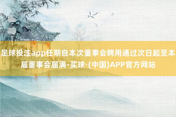 足球投注app任期自本次董事会聘用通过次日起至本届董事会届满-买球·(中国)APP官方网站