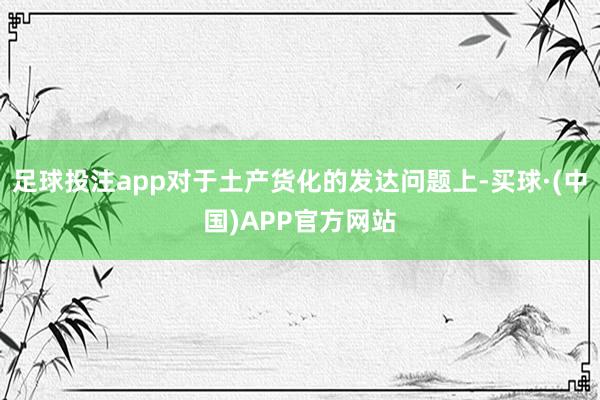 足球投注app对于土产货化的发达问题上-买球·(中国)APP官方网站