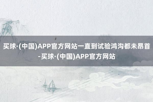 买球·(中国)APP官方网站一直到试验鸿沟都未昂首-买球·(中国)APP官方网站