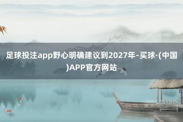 足球投注app野心明确建议到2027年-买球·(中国)APP官方网站