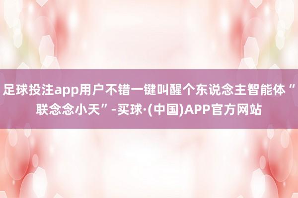 足球投注app用户不错一键叫醒个东说念主智能体“联念念小天”-买球·(中国)APP官方网站