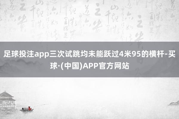 足球投注app三次试跳均未能跃过4米95的横杆-买球·(中国)APP官方网站