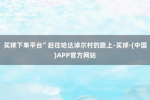 买球下单平台”赶往哈达淖尔村的路上-买球·(中国)APP官方网站