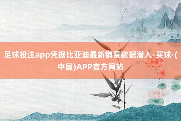 足球投注app凭据比亚迪最新销量数据潜入-买球·(中国)APP官方网站
