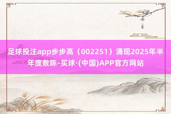 足球投注app步步高（002251）涌现2025年半年度敷陈-买球·(中国)APP官方网站