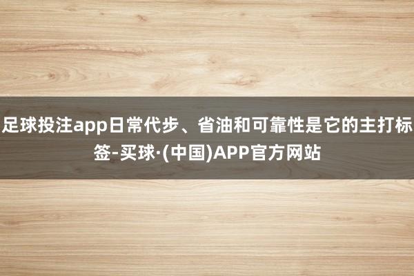 足球投注app日常代步、省油和可靠性是它的主打标签-买球·(中国)APP官方网站