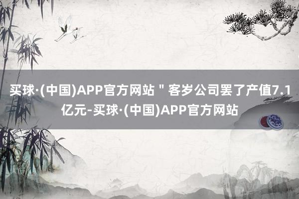 买球·(中国)APP官方网站＂客岁公司罢了产值7.1亿元-买球·(中国)APP官方网站