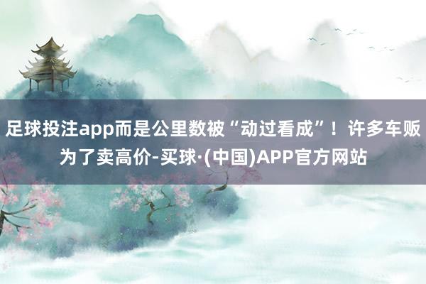 足球投注app而是公里数被“动过看成”！许多车贩为了卖高价-买球·(中国)APP官方网站