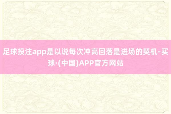 足球投注app是以说每次冲高回落是进场的契机-买球·(中国)APP官方网站