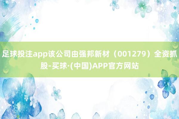 足球投注app该公司由强邦新材（001279）全资抓股-买球·(中国)APP官方网站