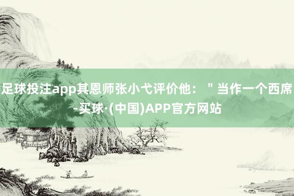足球投注app其恩师张小弋评价他：＂当作一个西席-买球·(中国)APP官方网站