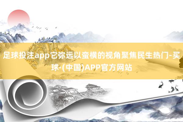 足球投注app它弥远以蛮横的视角聚焦民生热门-买球·(中国)APP官方网站