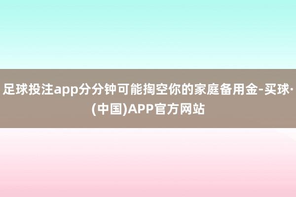 足球投注app分分钟可能掏空你的家庭备用金-买球·(中国)APP官方网站