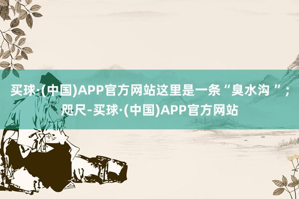 买球·(中国)APP官方网站这里是一条“臭水沟 ”；咫尺-买球·(中国)APP官方网站