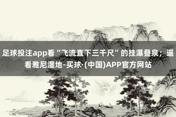 足球投注app看“飞流直下三千尺”的挂瀑叠泉；遥看雅尼湿地-买球·(中国)APP官方网站