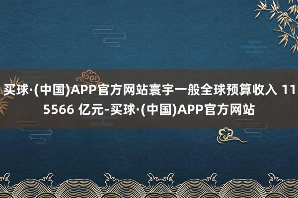买球·(中国)APP官方网站寰宇一般全球预算收入 115566 亿元-买球·(中国)APP官方网站
