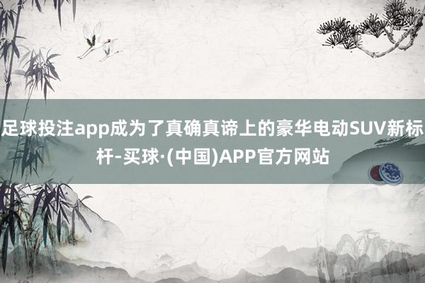 足球投注app成为了真确真谛上的豪华电动SUV新标杆-买球·(中国)APP官方网站