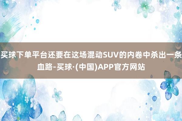 买球下单平台还要在这场混动SUV的内卷中杀出一条血路-买球·(中国)APP官方网站
