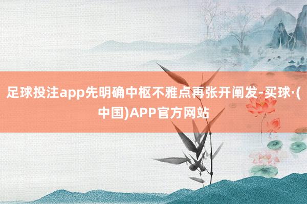 足球投注app先明确中枢不雅点再张开阐发-买球·(中国)APP官方网站