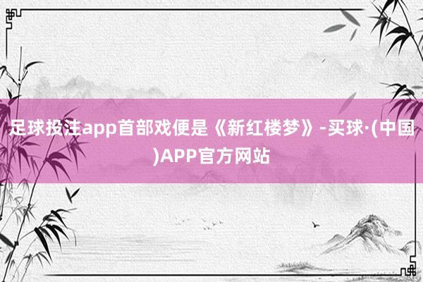 足球投注app首部戏便是《新红楼梦》-买球·(中国)APP官方网站