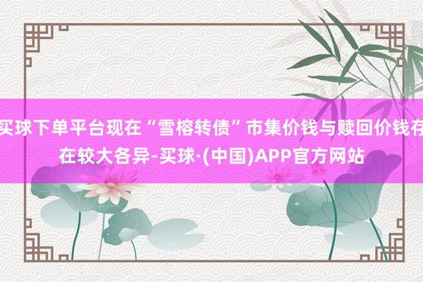 买球下单平台现在“雪榕转债”市集价钱与赎回价钱存在较大各异-买球·(中国)APP官方网站